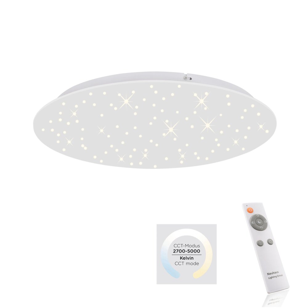 Leuchten Direkt SPARKLE Deckenpanel LED Weiß, 1-flammig, Fernbedienung main product photo