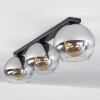 Koyoto Deckenleuchte Glas 25 cm Klar, Rauchfarben, 3-flammig