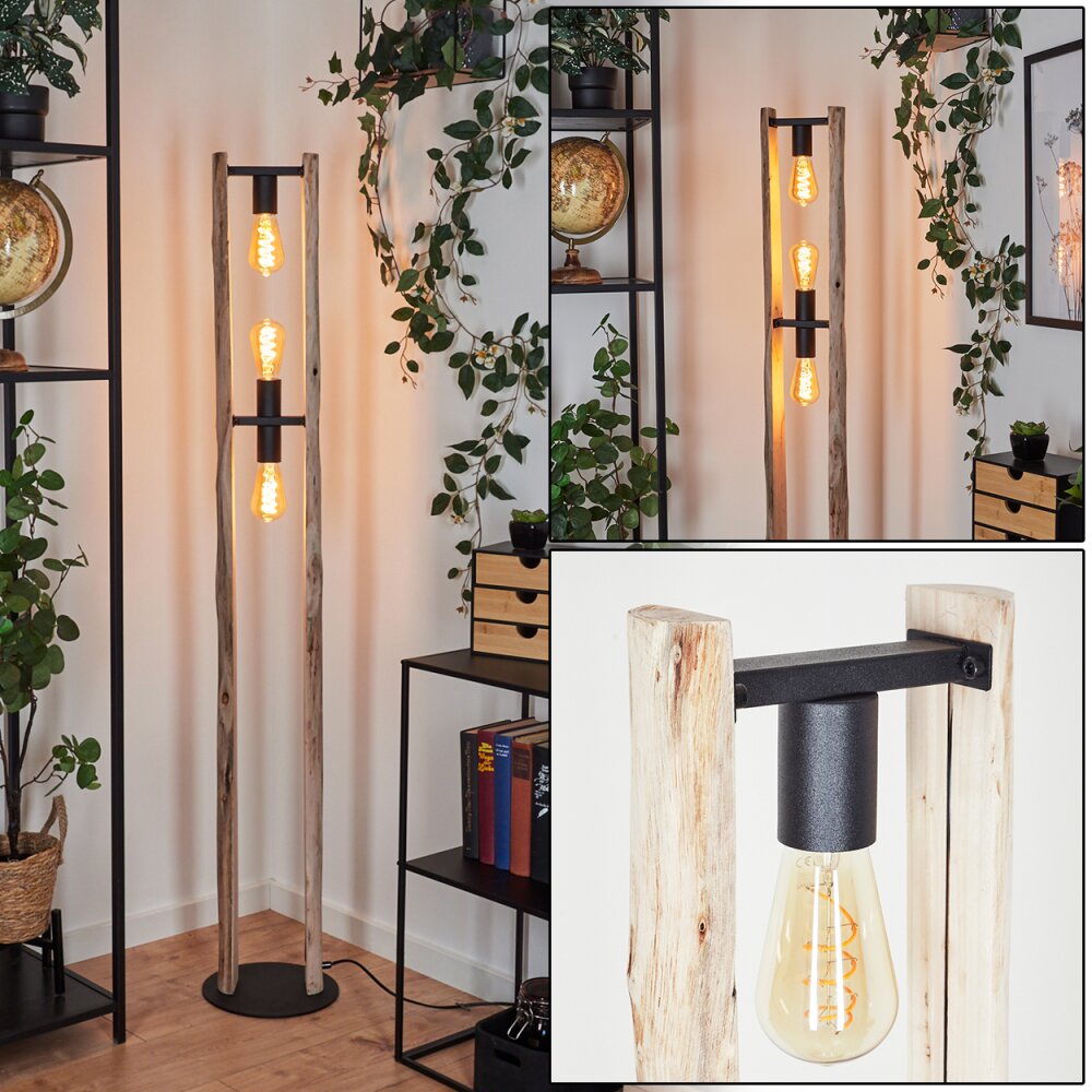 Sande Stehleuchte Naturfarben, Schwarz, 3-flammig main product photo