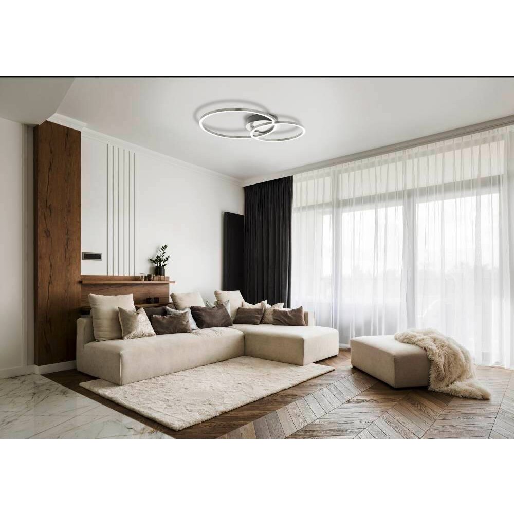 Eglo MOTTAFOLLONE Deckenleuchte LED Nickel-Matt, 1-flammig, Farbwechsler main product photo