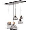 Brilliant Avia Pendelleuchte Holz hell, Schwarz, 6-flammig
