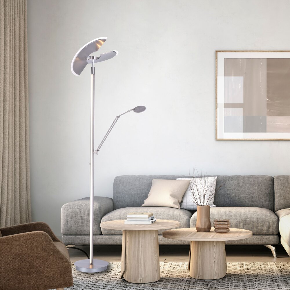Paul Neuhaus PURE-MUTIL Deckenfluter LED Stahl gebürstet, 2-flammig main product photo