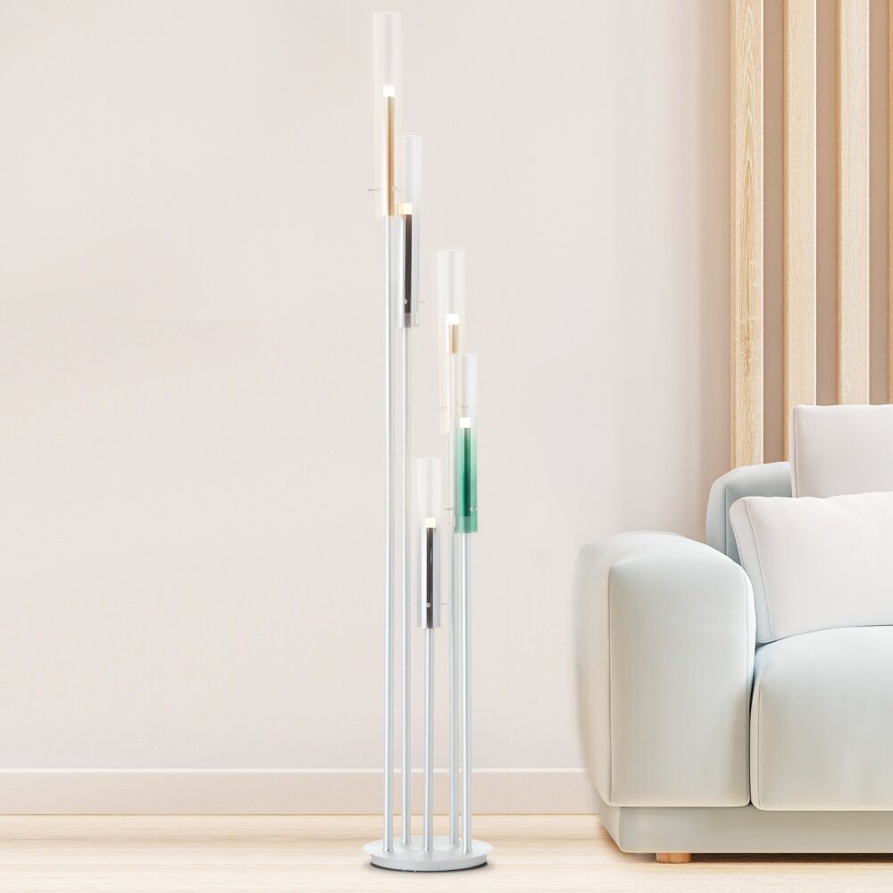 Brilliant Inez Stehleuchte LED Silber, 5-flammig main product photo