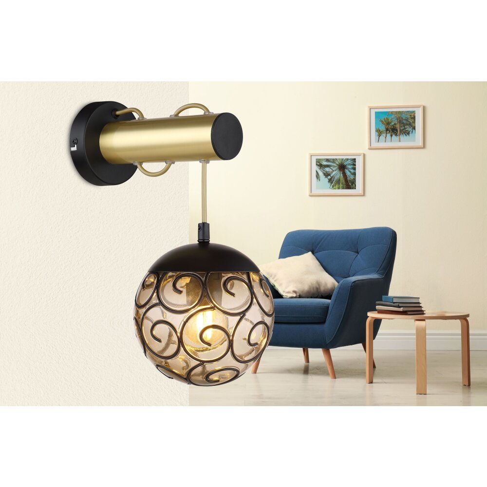 Globo FITZ Wandleuchte Schwarz, 1-flammig main product photo