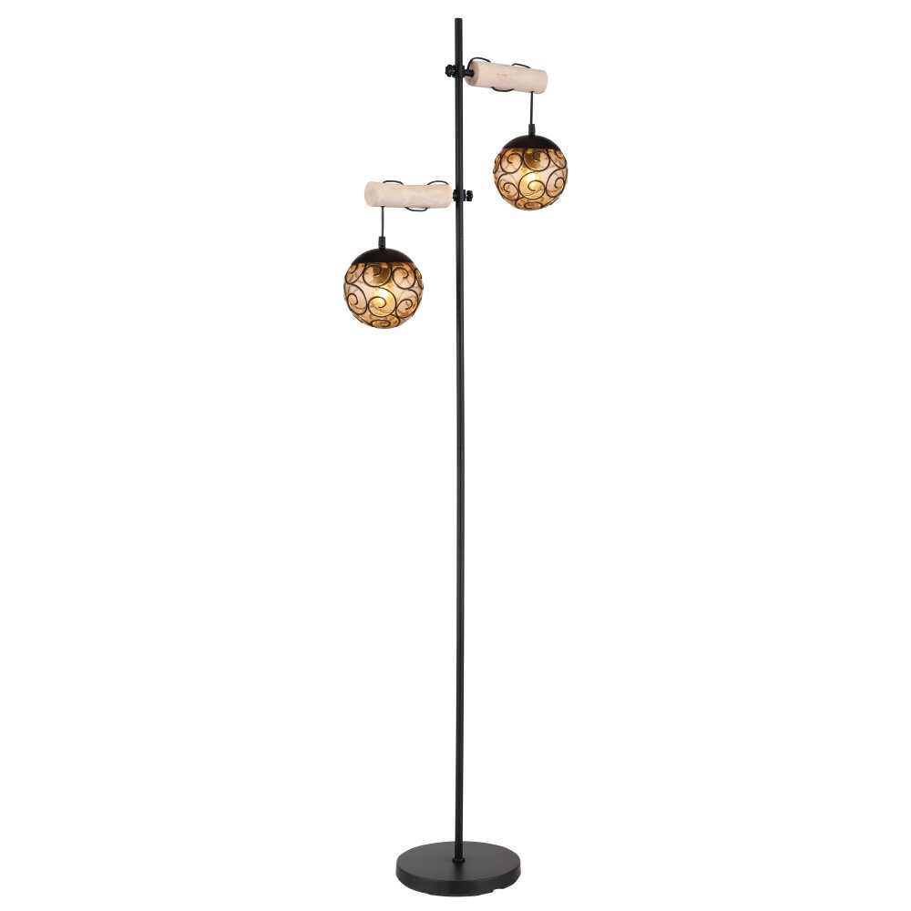 Globo MAXI Stehleuchte Naturfarben, Schwarz, 2-flammig main product photo
