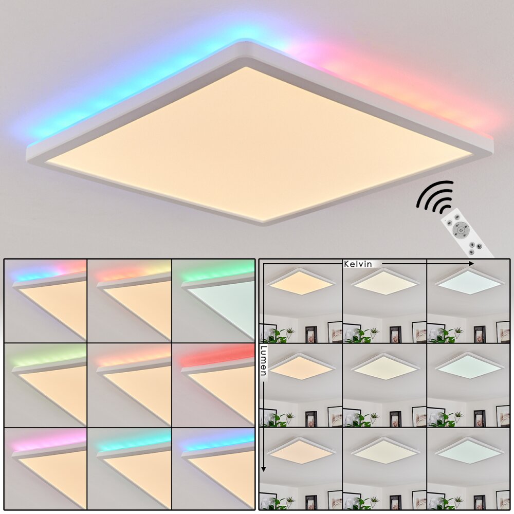 Hortinhas Deckenpanel LED Weiß, 1-flammig, Fernbedienung, Farbwechsler main product photo