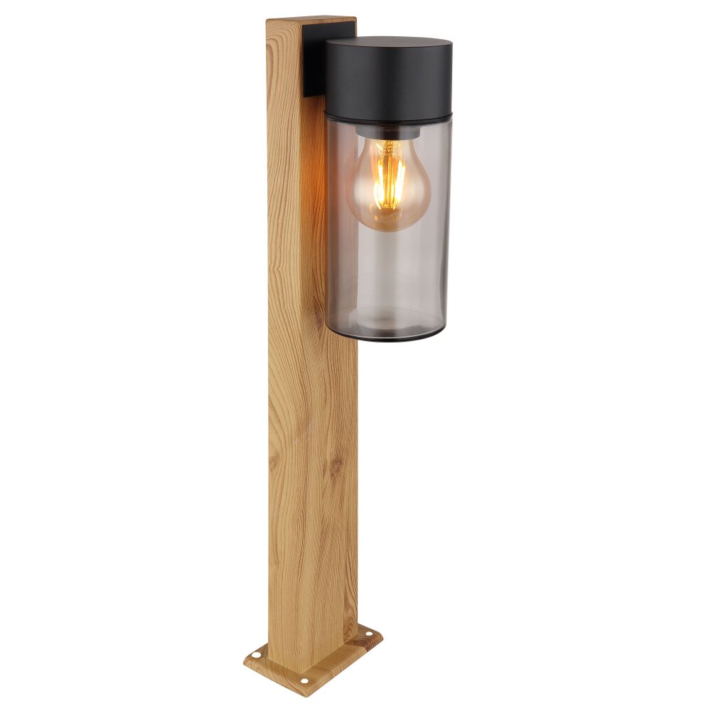 Globo ETSI Wegeleuchte Holzoptik, Schwarz, 1-flammig main product photo