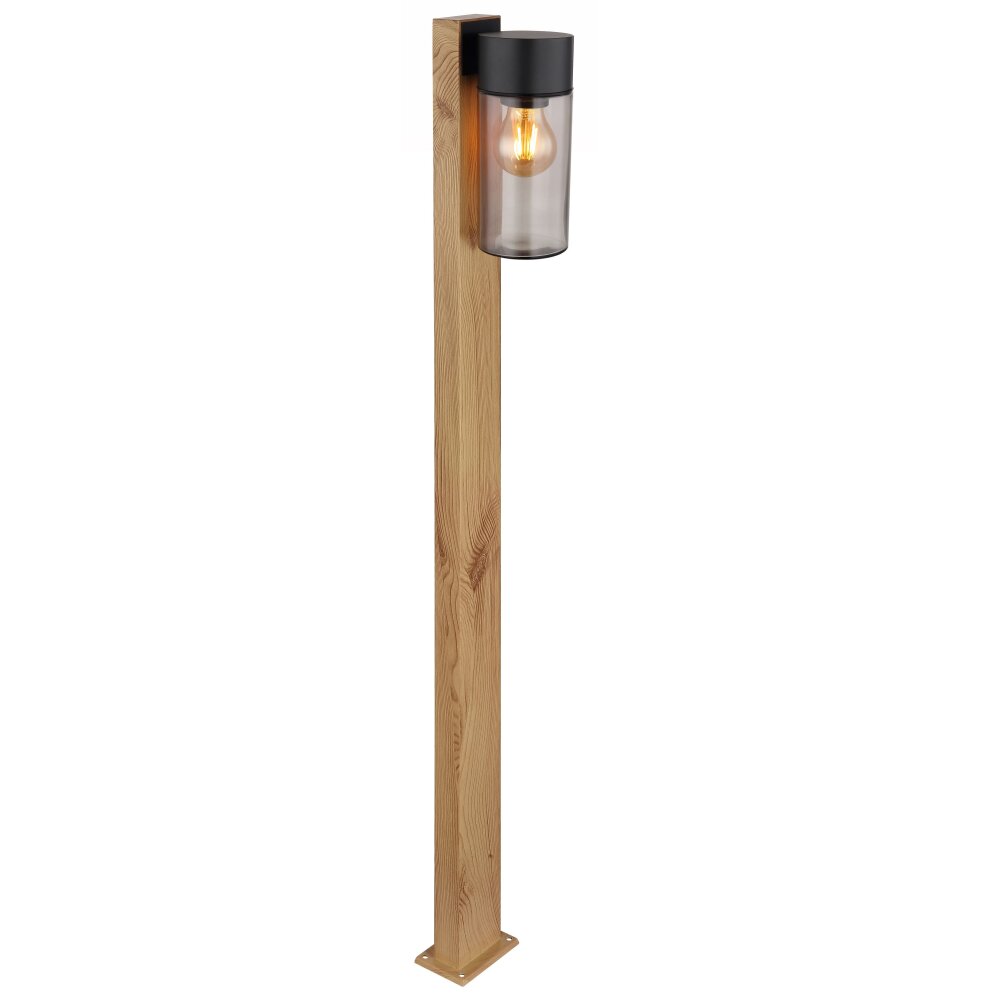 Globo ETSI Wegeleuchte Holzoptik, Schwarz, 1-flammig main product photo