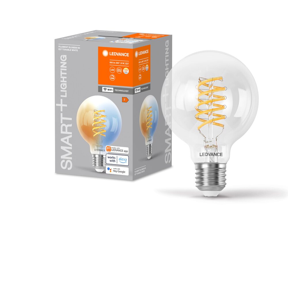 LEDVANCE SMART+WIFI LED E27 8 Watt 2700-6500 Kelvin 806 Lumen main product photo