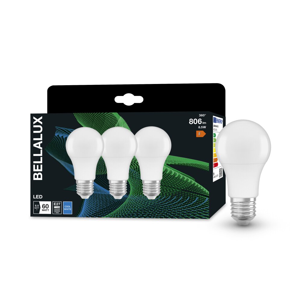 BELLALUX® CLA 3er Set LED E27 8,5 Watt 4000 Kelvin 806 Lumen main product photo