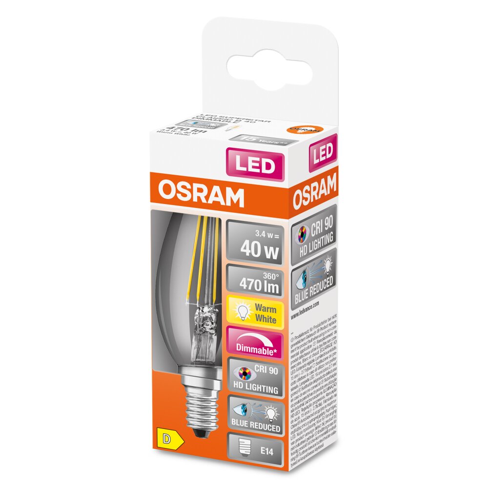 OSRAM SUPERSTAR LED E14 3,4 Watt 2700 Kelvin 470 Lumen main product photo