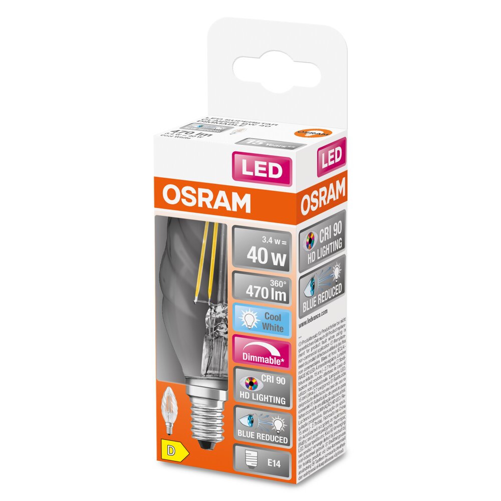 OSRAM SUPERSTAR LED E14 3,4 Watt 4000 Kelvin 470 Lumen main product photo