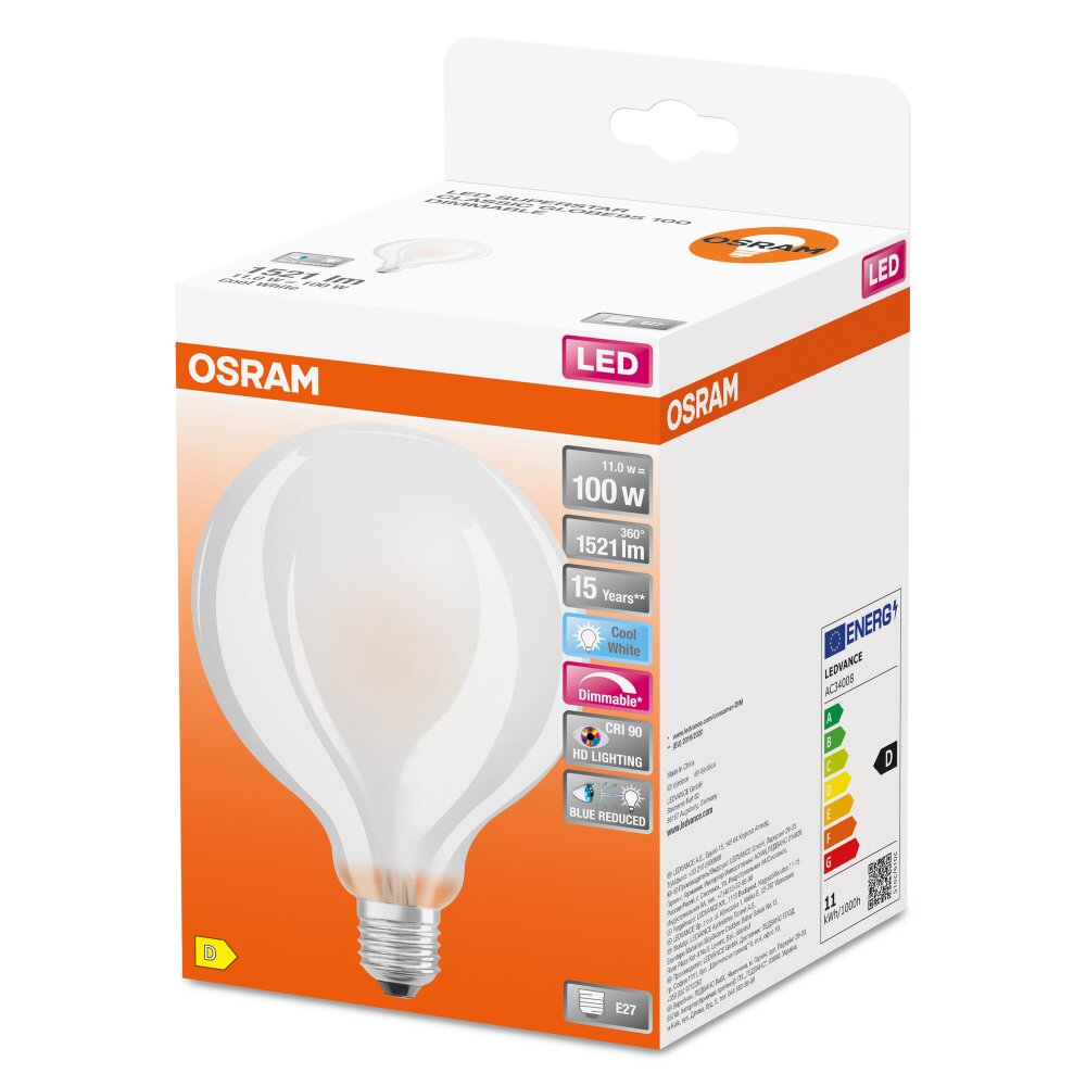 OSRAM SUPERSTAR LED E27 11 Watt 4000 Kelvin 1521 Lumen main product photo