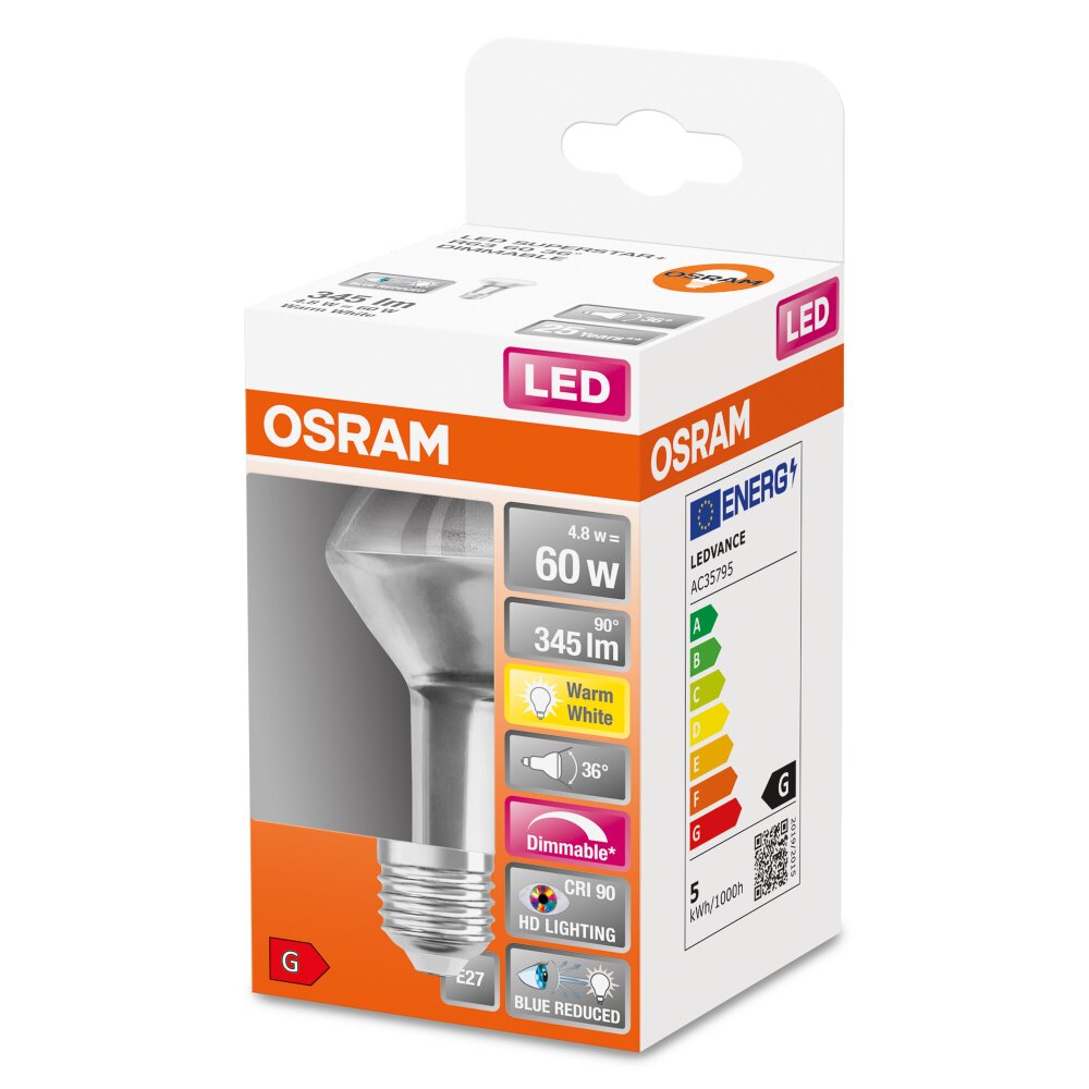 OSRAM SUPERSTAR PLUS LED E27 4,8 Watt 2700 Kelvin 345 Lumen main product photo