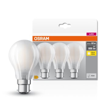 OSRAM CLASSIC A 3er Set LED B22d 6,5 Watt 2700 Kelvin 806 Lumen OSRAM CLASSIC A 3er Set LED B22d 6,5 Watt 2700 Kelvin 806 Lumen