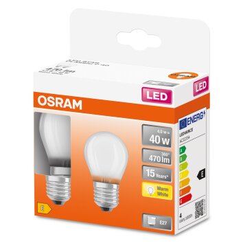 OSRAM LED Retrofit 2er Set E27 4 Watt 2700 Kelvin 470 Lumen OSRAM LED Retrofit 2er Set E27 4 Watt 2700 Kelvin 470 Lumen