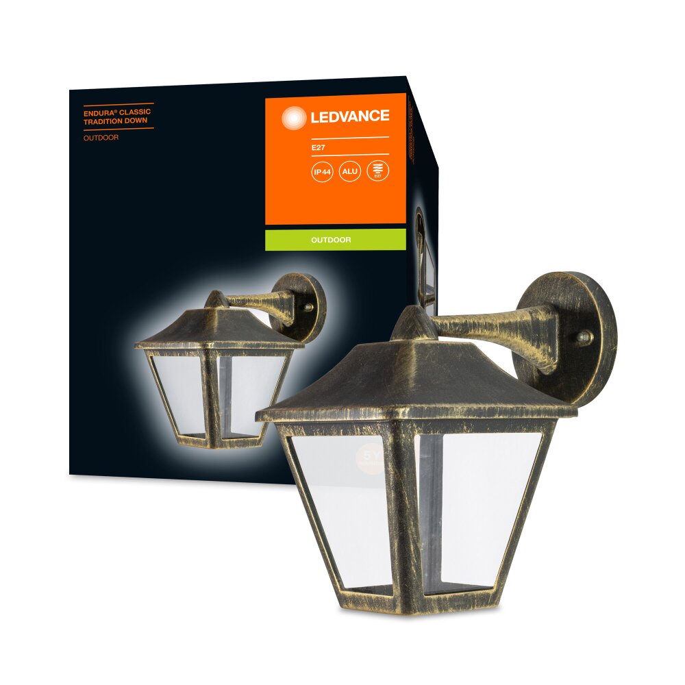 LEDVANCE ENDURA® Außenwandleuchte Gold, Schwarz, 1-flammig main product photo