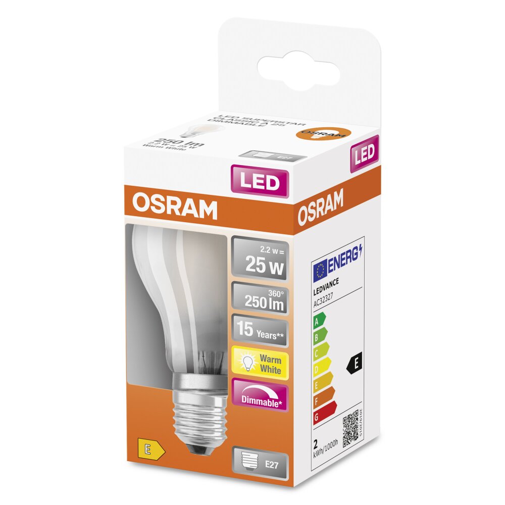 OSRAM LED Retrofit E27 2,2 Watt 2700 Kelvin 250 Lumen main product photo