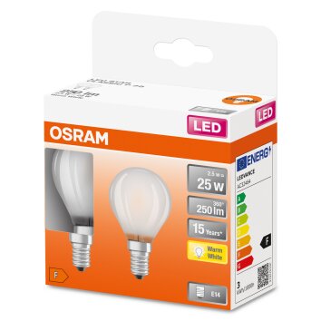 OSRAM LED Retrofit 2er Set E14 2,5 Watt 2700 Kelvin 250 Lumen