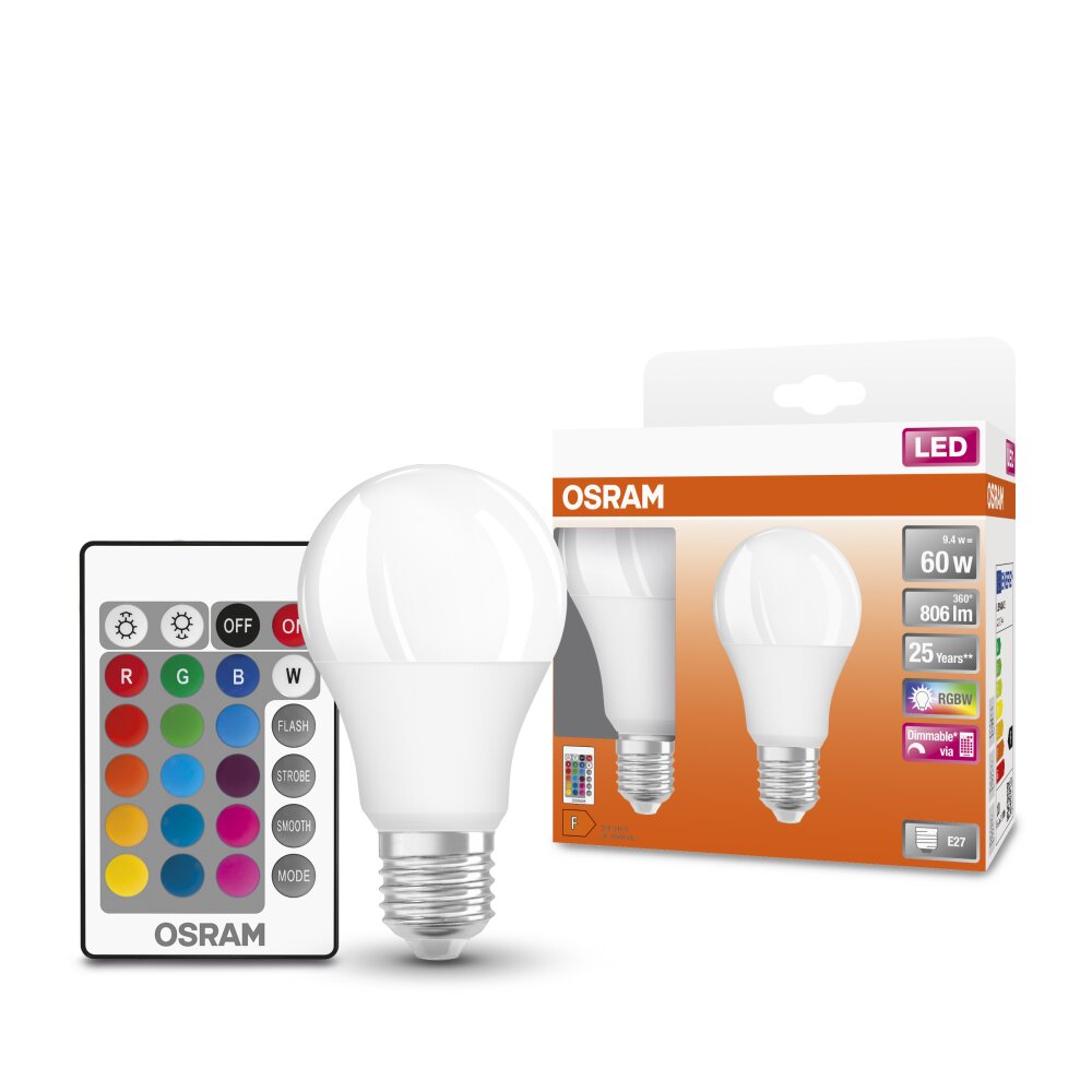 OSRAM LED Retrofit 2er Set E27 9,4 Watt 2700 Kelvin 806 Lumen main product photo
