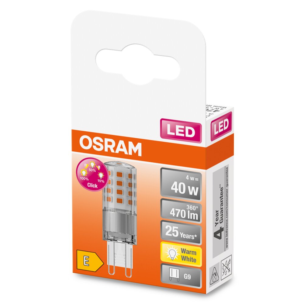 OSRAM LED PIN G9 4 Watt 2700 Kelvin 470 Lumen main product photo