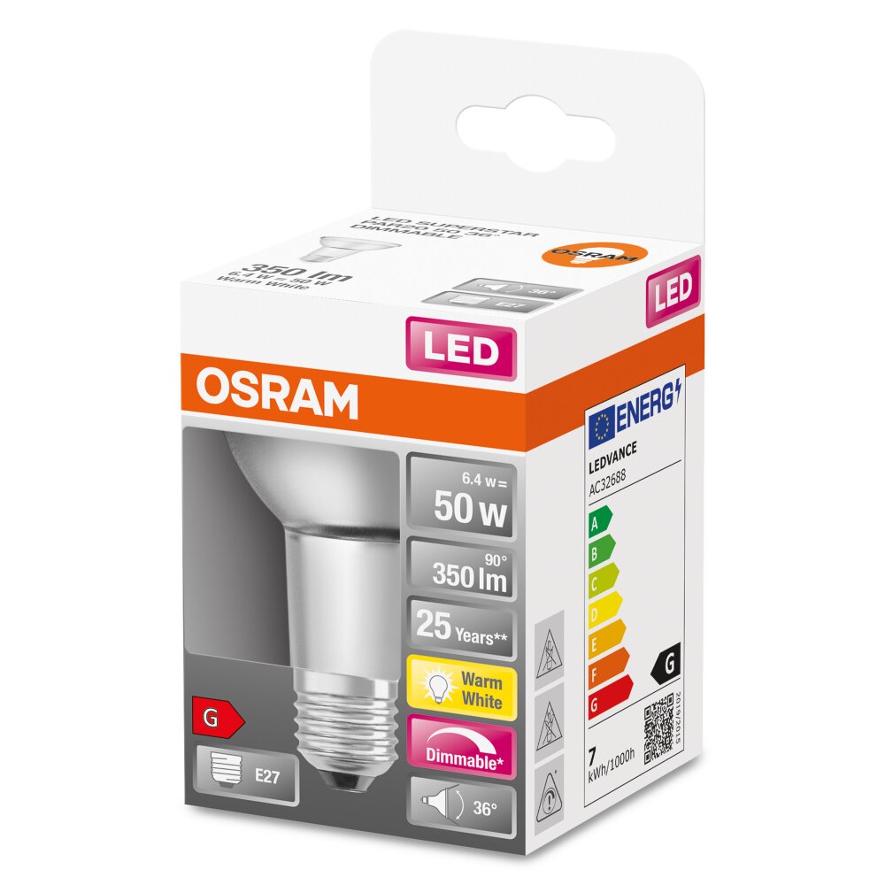 OSRAM LED SUPERSTAR E27 6,4 Watt 2700 Kelvin 350 Lumen main product photo