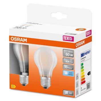 OSRAM LED Retrofit 2er Set E27 6,5 Watt 4000 Kelvin 806 Lumen