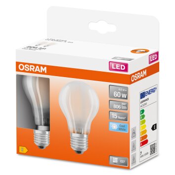 OSRAM LED Retrofit 2er Set E27 6,5 Watt 4000 Kelvin 806 Lumen OSRAM LED Retrofit 2er Set E27 6,5 Watt 4000 Kelvin 806 Lumen