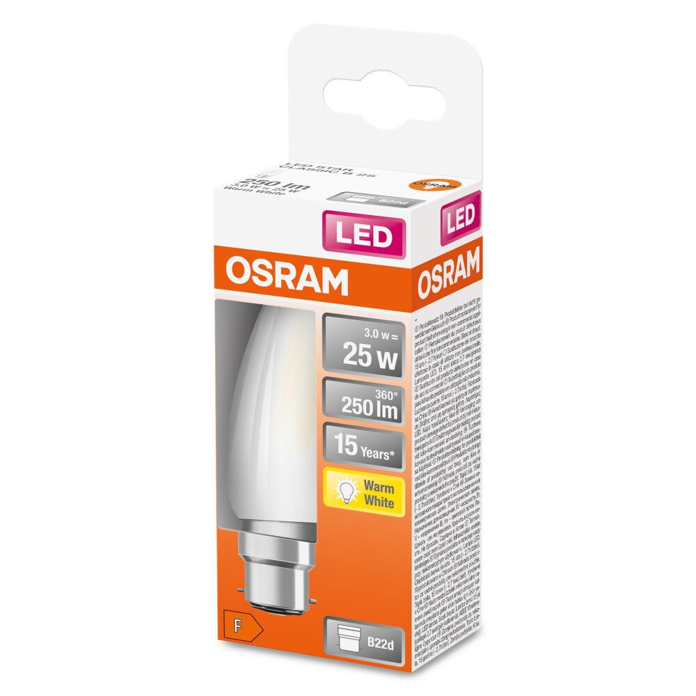 OSRAM LED Retrofit B22d 2,5 Watt 2700 Kelvin 250 Lumen main product photo