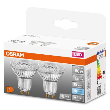 OSRAM LED STAR PAR16 2er Set GU10 4,3 Watt 4000 Kelvin 350 Lumen OSRAM LED STAR PAR16 2er Set GU10 4,3 Watt 4000 Kelvin 350 Lumen