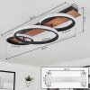 Canhestros Deckenleuchte LED Braun, Holzoptik, Schwarz, 1-flammig