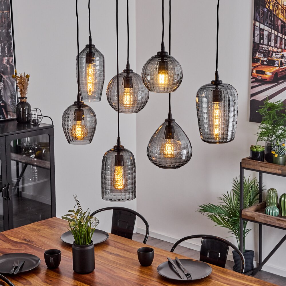 Kerang Hängeleuchte Schwarz, 7-flammig main product photo