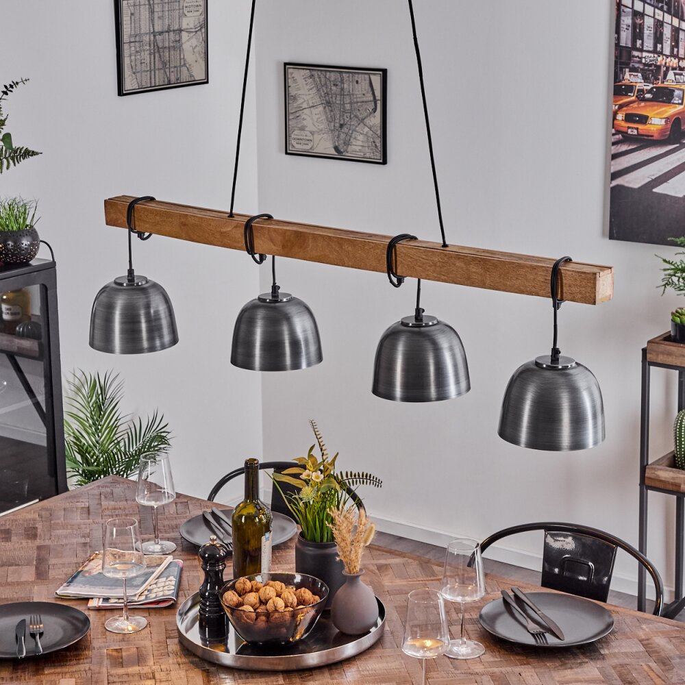 Sontey Pendelleuchte Naturfarben, Schwarz, 4-flammig main product photo