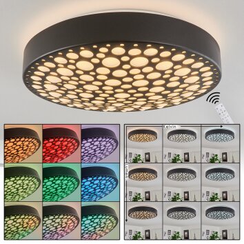 Agodim Deckenleuchte LED Schwarz, Weiß, 1-flammig, Fernbedienung, Farbwechsler