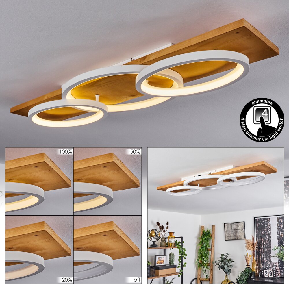 Pompu Deckenleuchte LED Naturfarben, Weiß, 1-flammig main product photo