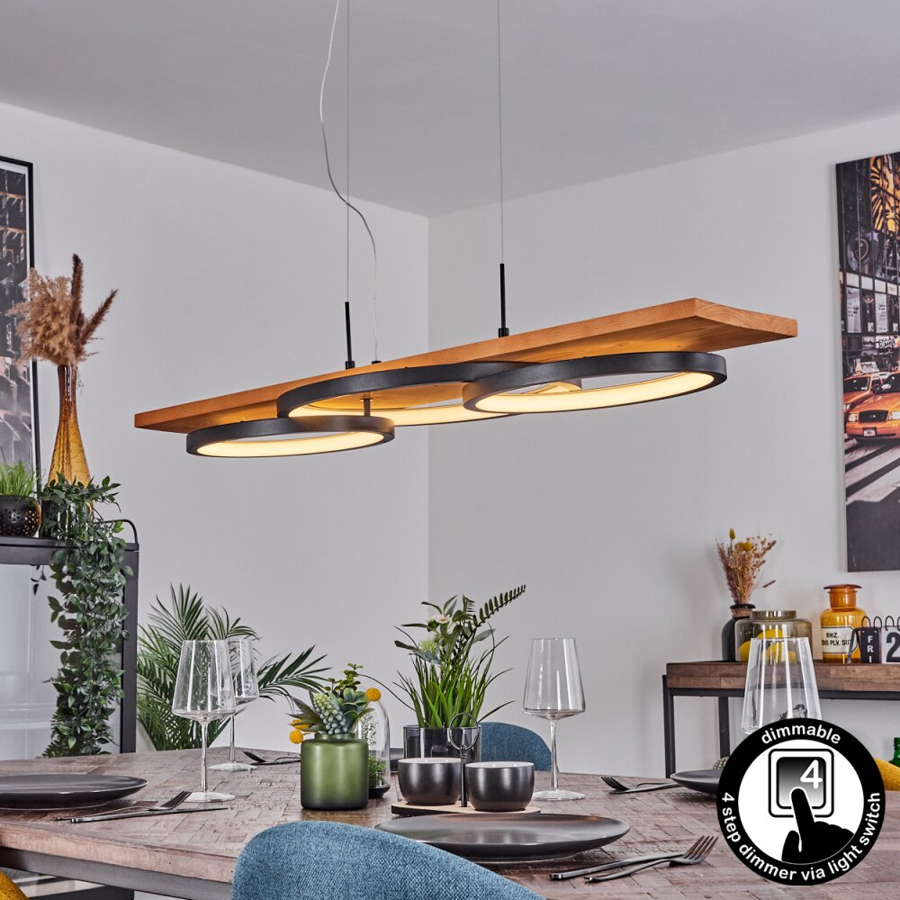 Pompu Pendelleuchte LED Naturfarben, Schwarz, 1-flammig main product photo