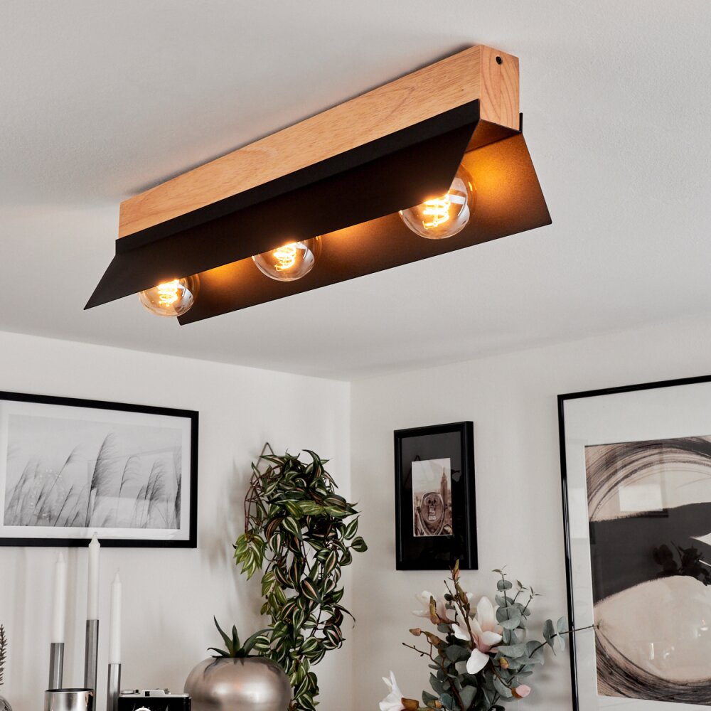 Sangkor Deckenleuchte Naturfarben, Schwarz, 3-flammig main product photo