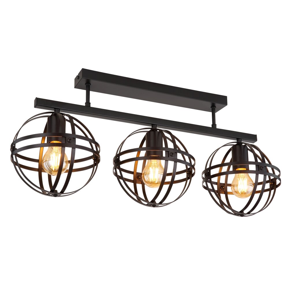Globo TAMARA Deckenleuchte Schwarz, 3-flammig main product photo