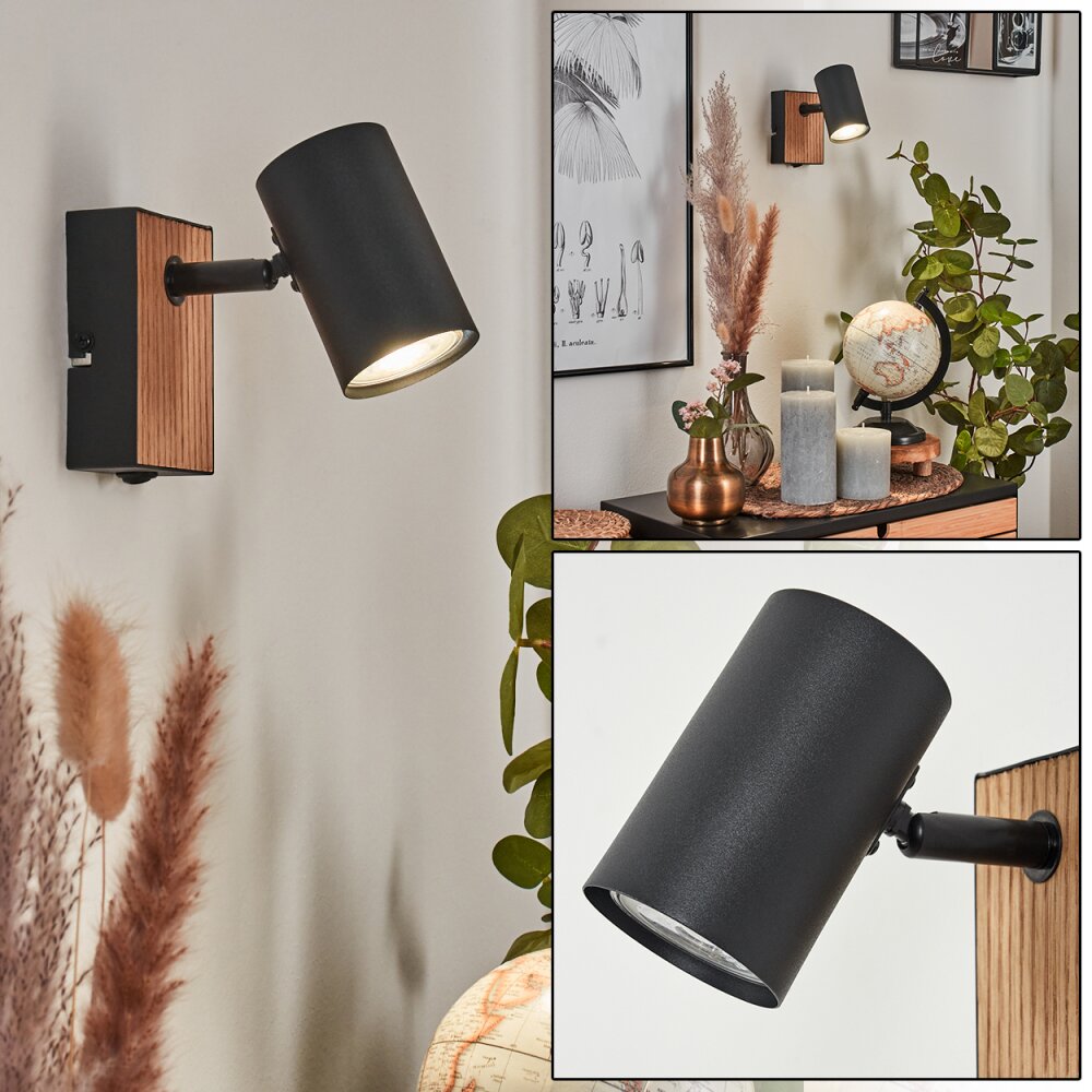Javel Wandleuchte Naturfarben, Schwarz, 1-flammig main product photo