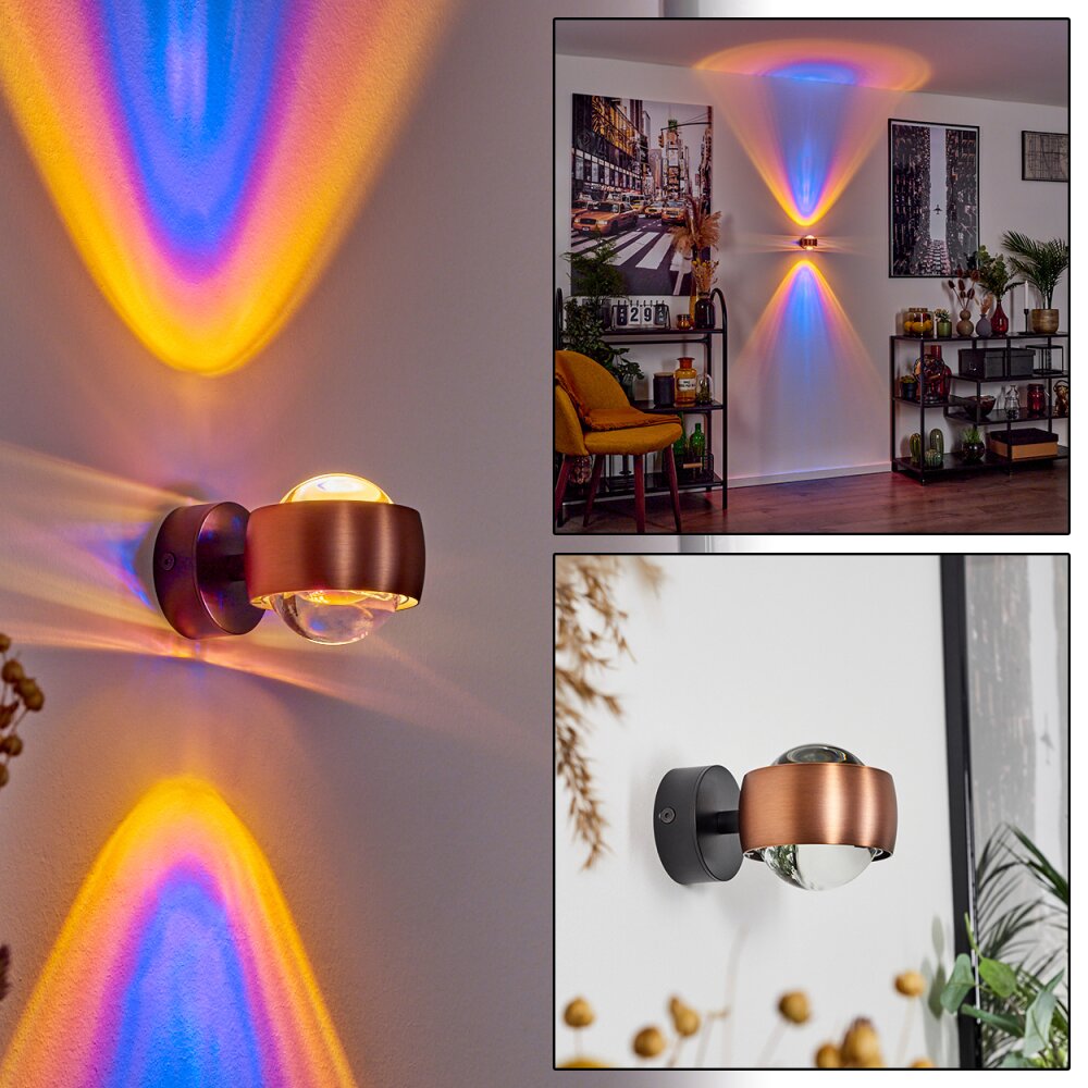 Sapri Wandleuchte Kupferfarben, Schwarz, 1-flammig main product photo