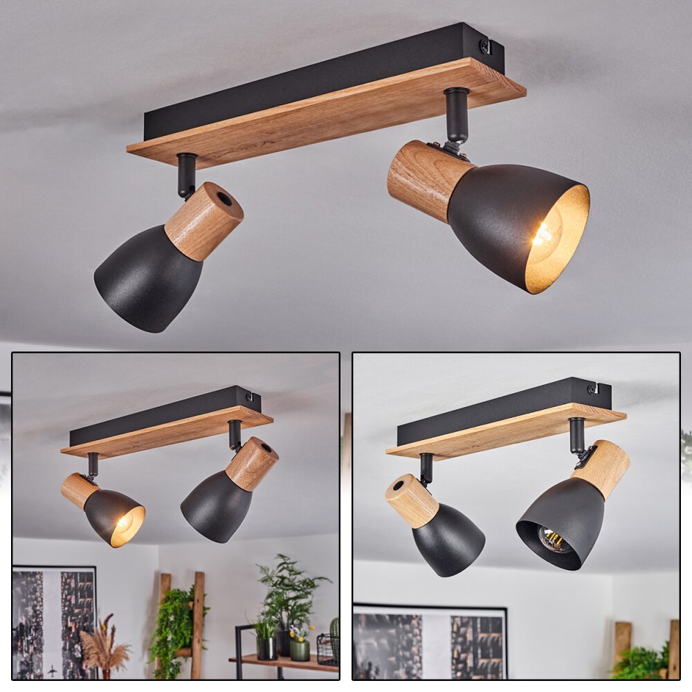 Kouek Deckenleuchte Naturfarben, Schwarz, 2-flammig main product photo