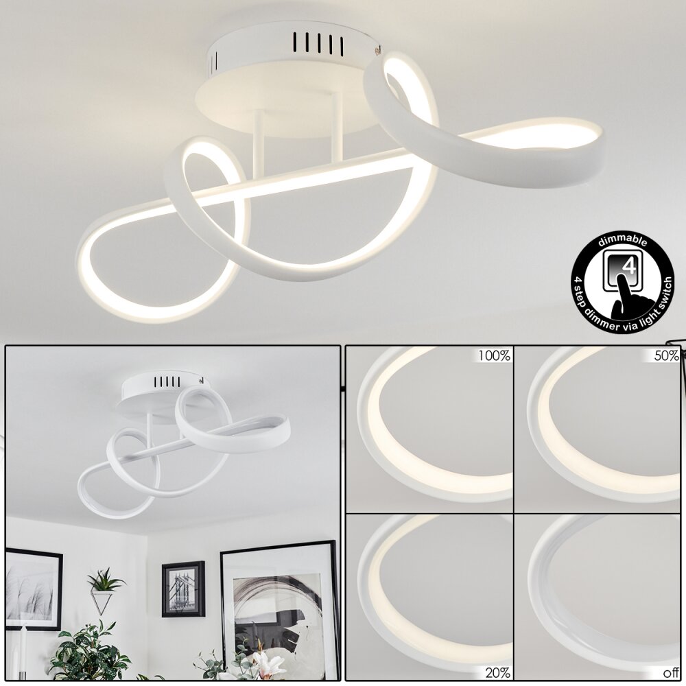 Dauntey Deckenleuchte LED Weiß, 1-flammig, Fernbedienung main product photo