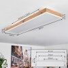 Salmi Deckenleuchte LED Braun, Holzoptik, Weiß, 1-flammig, Fernbedienung