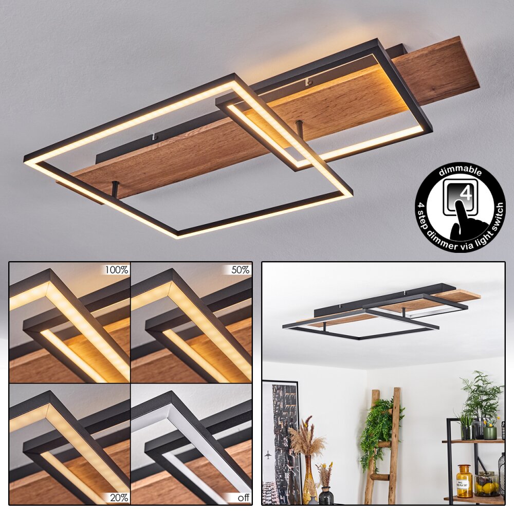 Pompu Deckenleuchte LED Naturfarben, Schwarz, 1-flammig main product photo