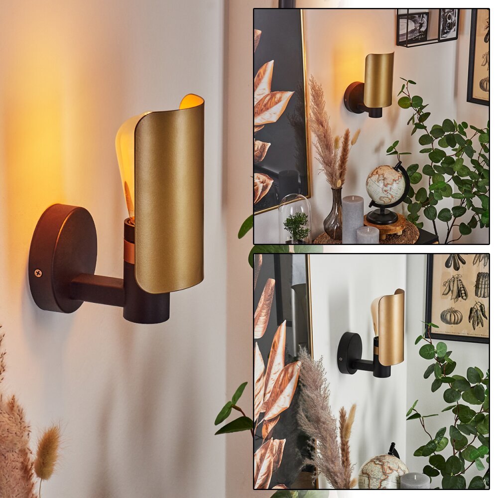 Labansiek Wandleuchte Messing, Schwarz, 1-flammig main product photo