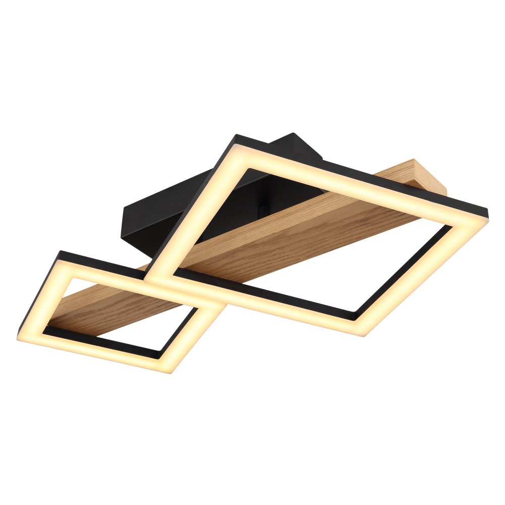 Globo DUSTIN Deckenleuchte LED Holz dunkel, Schwarz, 1-flammig main product photo