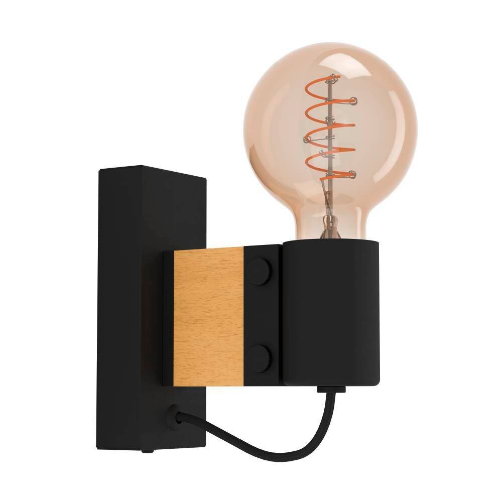 Eglo BAILRIGG Wandleuchte Naturfarben, Schwarz, 1-flammig main product photo