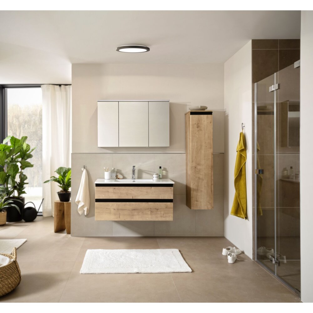 SCHÖNER WOHNEN-Kollektion Flat Deckenpanel LED Schwarz, Weiß, 1-flammig main product photo
