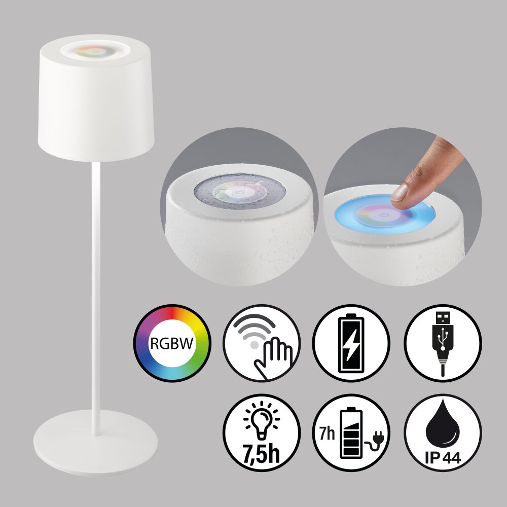 SCHÖNER WOHNEN-Kollektion Sun Außentischleuchte LED Weiß, 1-flammig, Farbwechsler main product photo