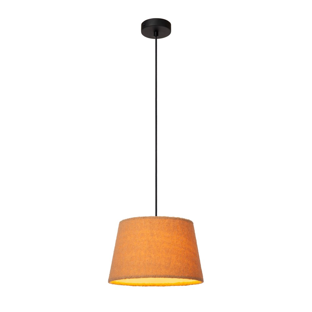 Lucide WOOLLY Pendelleuchte Schwarz, 1-flammig main product photo